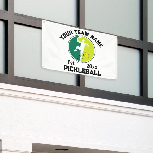 Aangepaste Witte Pickleball Club Team Speler Pickl Spandoek (Buitenkant Gebouw)