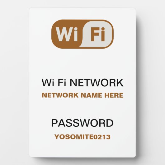 Aangepaste witte plaquette met wachtwoordinformati fotoplaat (voorkant)