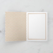 Aangepaste witte pokadots op Faux Kraft Holiday Kaart (Binnen)