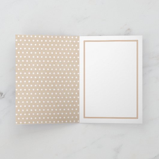 Aangepaste witte pokadots op Faux Kraft Holiday Kaart (Binnen)