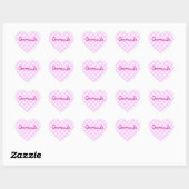 Aangepaste witte polka stippen hart sticker (Vel)