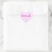Aangepaste witte polka stippen hart sticker (Tas)
