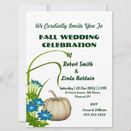 Aangepaste witte pompoen Herfst Floral Green Kaart