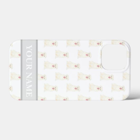 Aangepaste witte pug Dog Case-Mate iPhone Case (Achterkant (horizontaal))