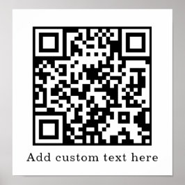 Aangepaste witte QR-code | Minimalistische tekstwe Poster