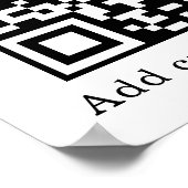 Aangepaste witte QR-code | Minimalistische tekstwe Poster (Hoek)