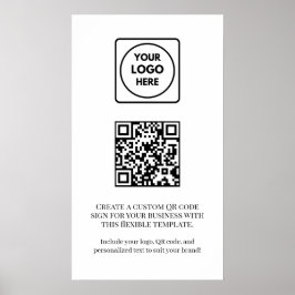 Aangepaste witte QR-code | Professioneel bedrijf Poster