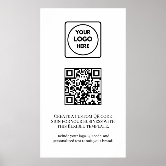 Aangepaste witte QR-code | Professioneel bedrijf  Poster (Voorkant)