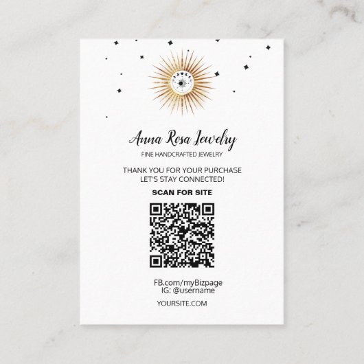 *~* Aangepaste WITTE QR Logo Sieraden Oorbel Visitekaartje (Achterkant)