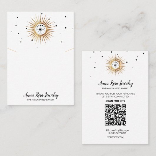 *~* Aangepaste WITTE QR Logo Sieraden Oorbel Visitekaartje (Voorkant / Achterkant)