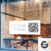Aangepaste witte QR | Moderne minimale promotie Raamsticker (Cafe Raam)