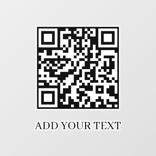 Aangepaste Witte QR | Moderne Minimalistische Teks Raamsticker (Vel)