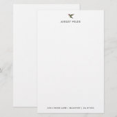 Aangepaste witte robijn-gekleurde kolibrie briefpapier (Voorkant / Achterkant)