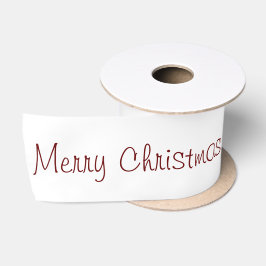Aangepaste witte rode Vrolijk Kerstmis Satijnen Lint