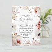 Aangepaste Witte Roze Autumnal Waterverf bruiloft Kaart (Staand voorkant)