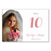 Aangepaste witte roze foto-weddenschappen kaart (Achterkant)