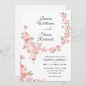 Aangepaste witte roze kersenbloesem bloemen kaart (Voorkant / Achterkant)