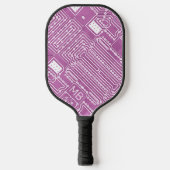 Aangepaste witte roze klassieke computercircuitkaa pickleball paddle (Voorkant)