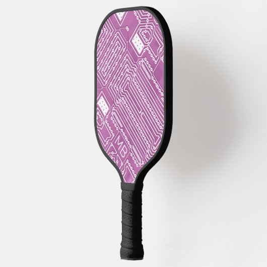 Aangepaste witte roze klassieke computercircuitkaa pickleball paddle (Links)