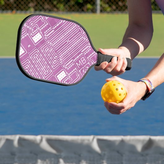 Aangepaste witte roze klassieke computercircuitkaa pickleball paddle (Insitu)