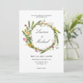 Aangepaste witte roze lente bloemen krans kaart (Staand voorkant)