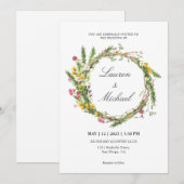 Aangepaste witte roze lente bloemen krans kaart (Voorkant / Achterkant)