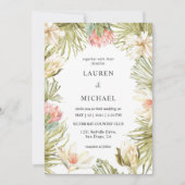 Aangepaste Witte Roze Perzik Afrikaanse Lijst brui Kaart (Voorkant)