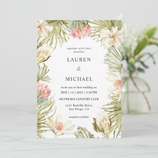 Aangepaste Witte Roze Perzik Afrikaanse Lijst brui Kaart (Staand voorkant)