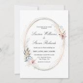 Aangepaste Witte Roze Whimsical Krans Bloemen Prem Kaart (Voorkant)