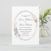 Aangepaste Witte Roze Whimsical Krans Bloemen Prem Kaart (Staand voorkant)
