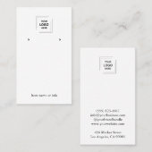 Aangepaste witte sieraden merkdisplayontwerp visitekaartje (Voorkant / Achterkant)