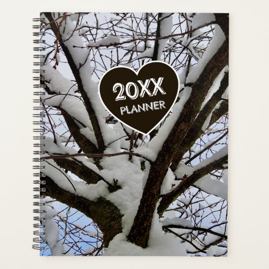 Aangepaste Witte Sneeuwtakken Boomkroon Foto - Planner (Voorkant)