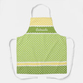 Aangepaste witte stippen op zomercitruskleuren schort (Voorkant)