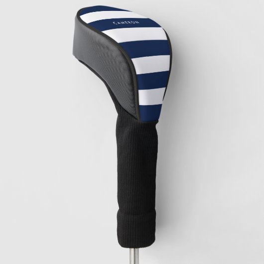 Aangepaste witte strepen en bewerkbare kleur golfheadcover (Schuin)