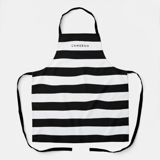 Aangepaste witte strepen en bewerkbare kleur schort (Voorkant)