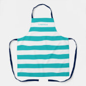Aangepaste witte strepen en bewerkbare kleur schort (Voorkant)