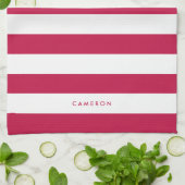 Aangepaste witte strepen en bewerkbare kleur theedoek (Gevouwen)