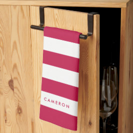 Aangepaste witte strepen en bewerkbare kleur theedoek