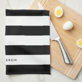 Aangepaste witte strepen en bewerkbare kleur theedoek (Quarter Fold)