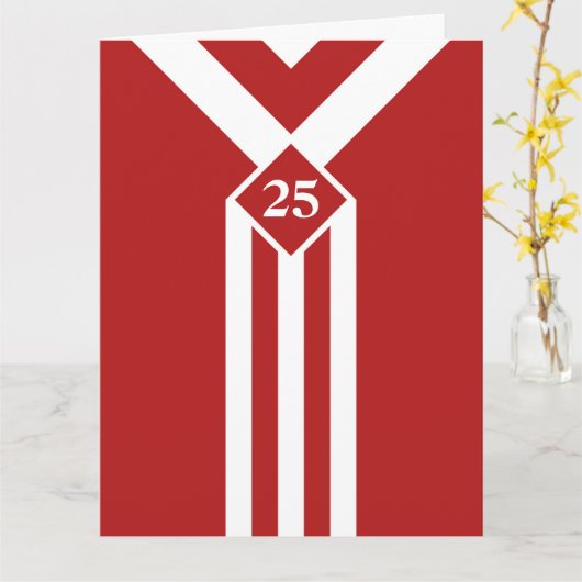 Aangepaste witte strepen en Chevrons op rood Kaart (Gele Bloem)