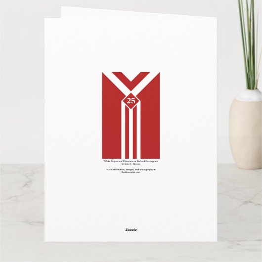 Aangepaste witte strepen en Chevrons op rood Kaart (Achterkant)