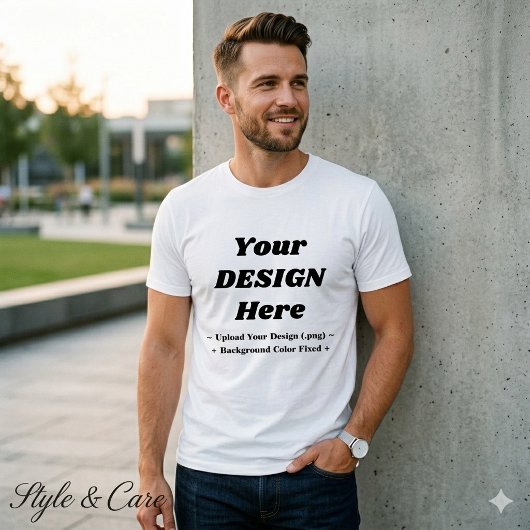 Aangepaste witte T-shirt voor mannen Maak je eigen