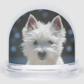 Aangepaste Witte Terriër Puppy Dog Foto Sneeuwbol (Achterkant)