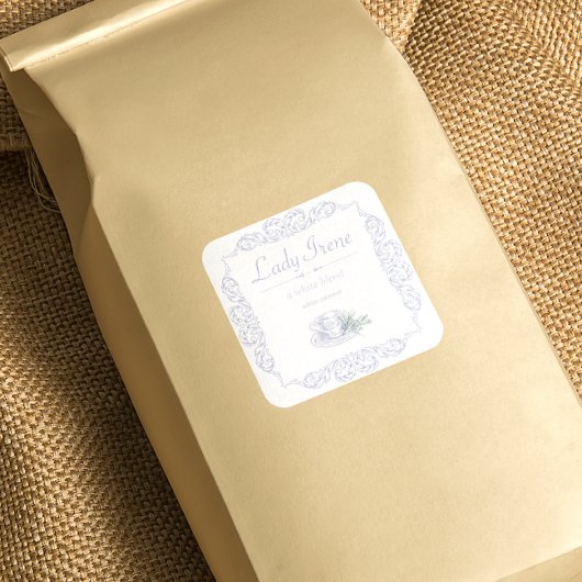  aangepaste witte theelabel vierkante sticker