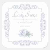  aangepaste witte theelabel vierkante sticker (Voorkant)