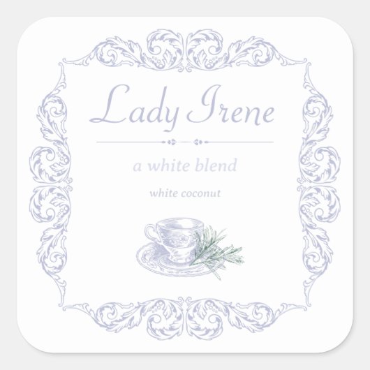  aangepaste witte theelabel vierkante sticker (Voorkant)