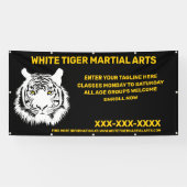Aangepaste Witte tijger Martial Arts aanpassen Spandoek (Horizontaal)