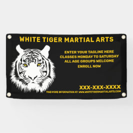 Aangepaste Witte tijger Martial Arts aanpassen Spandoek