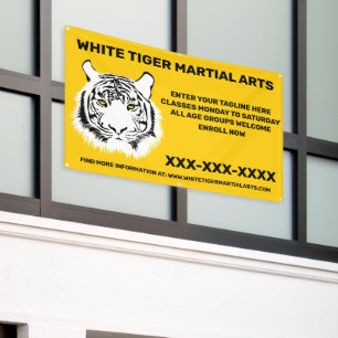 Aangepaste Witte tijger Martial Arts aanpassen Spandoek