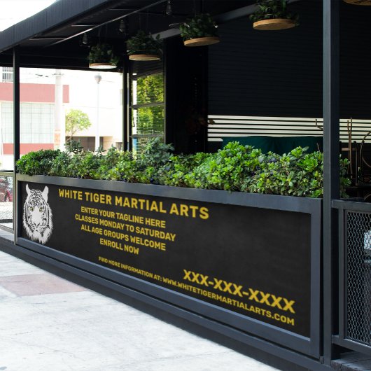 Aangepaste Witte tijger Martial Arts aanpassen Spandoek